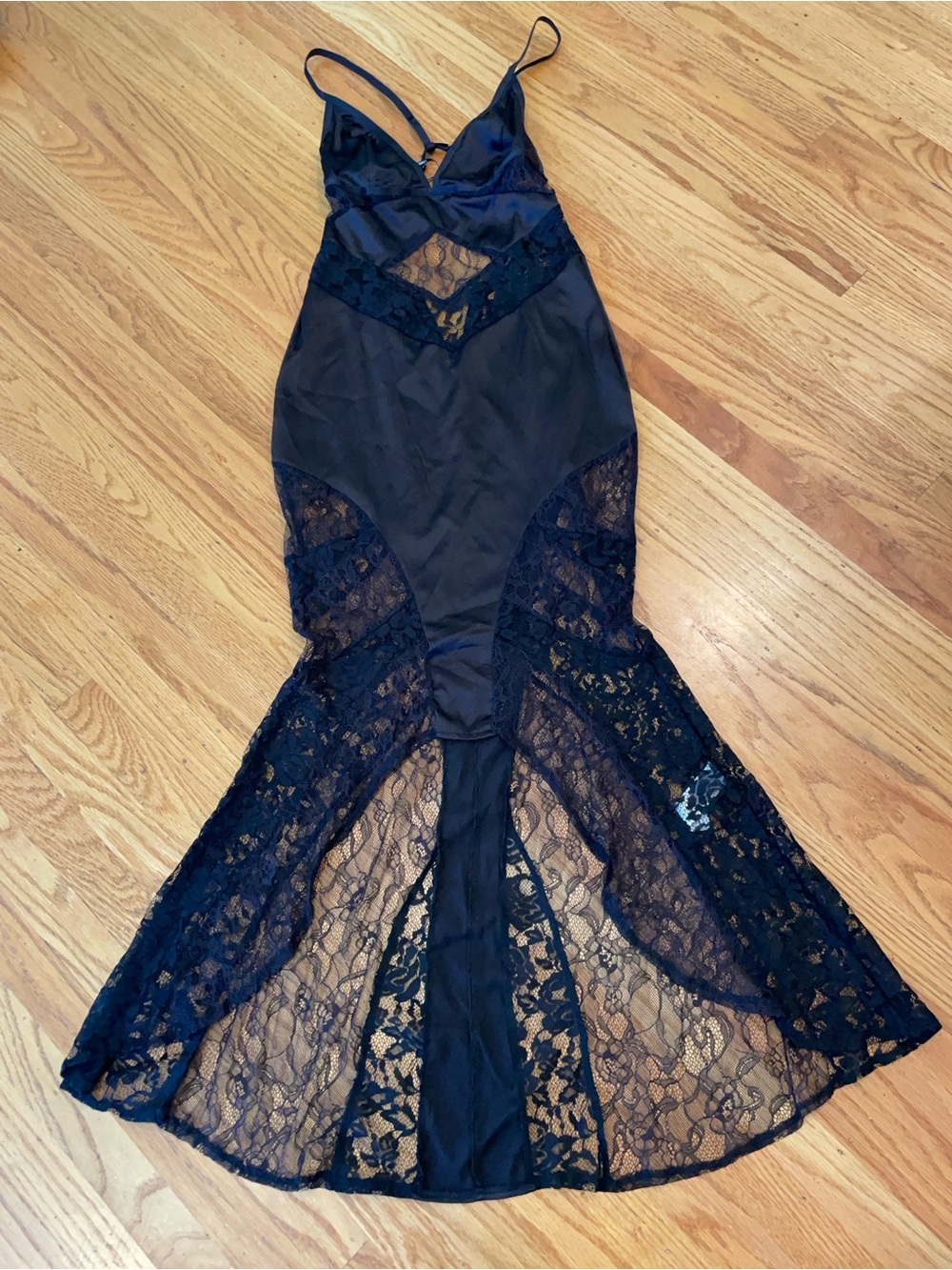 Forever 21 Black Lace Maxi Slip Dress